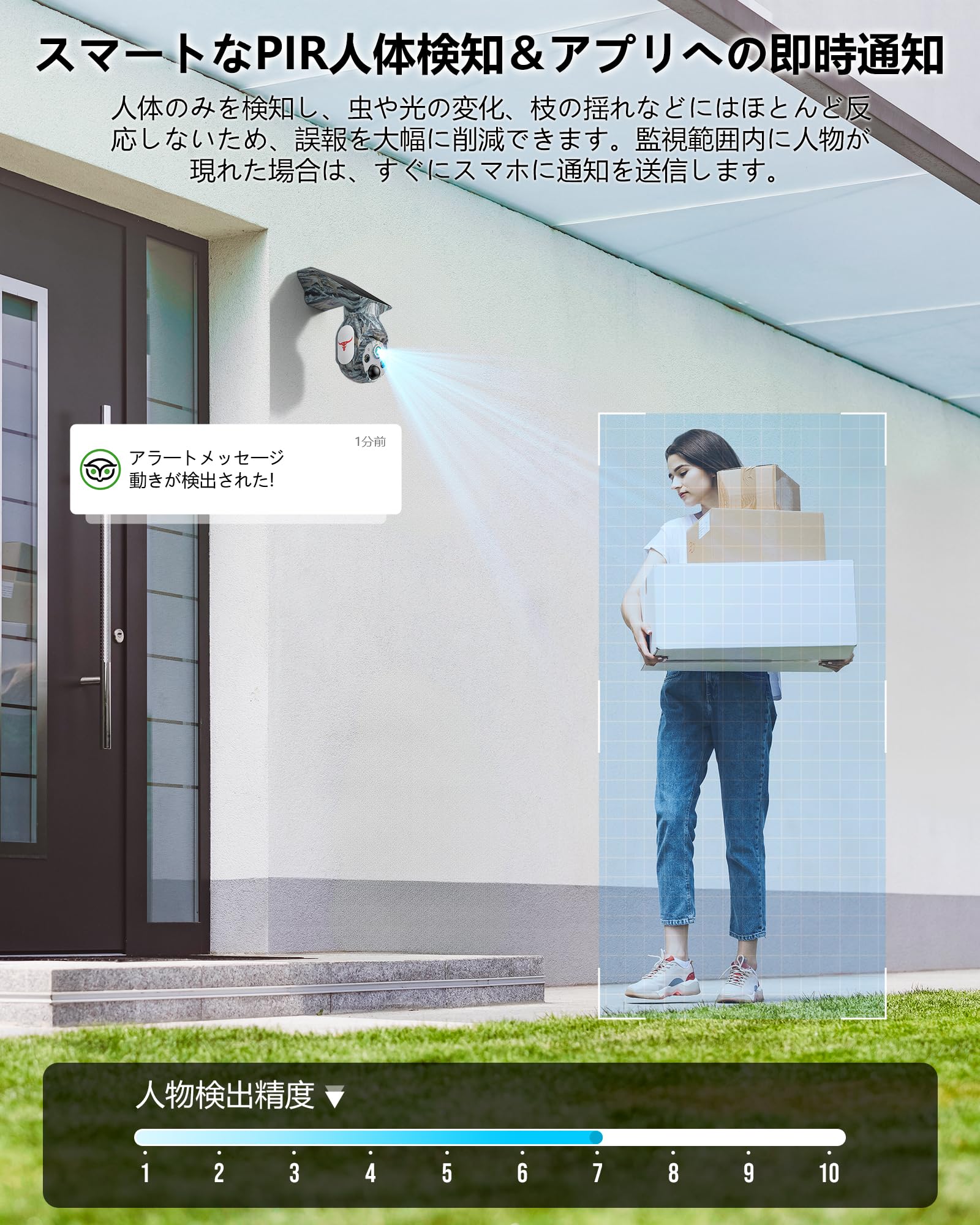 Amazon.co.jp: 2K 防犯カメラ 屋外 ソーラー 高効率ソーラー充電 監視