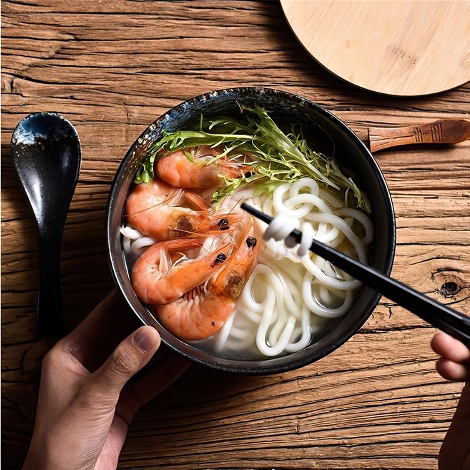 Ciotola per insalata Insalatiera Bone Bone Cina Bowl Bowl Forniture Forniture di riso Zuppa di riso Servizio Dinner Retro Round Ceramica Stoviglie Ristorante Ristorante Cucina for uso domestico Fornit