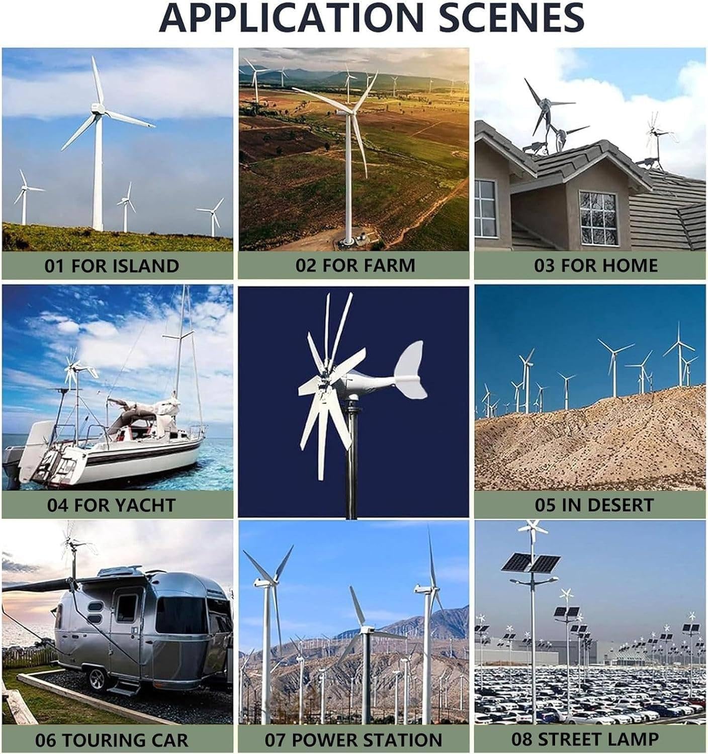 3000w Windkraftanlage – Kleine Windmühle Für Privathaushalte, 12v/24v/48v Hybrid-Solar-Windkraftanlage, Magnetschwebe-Generator 12V
