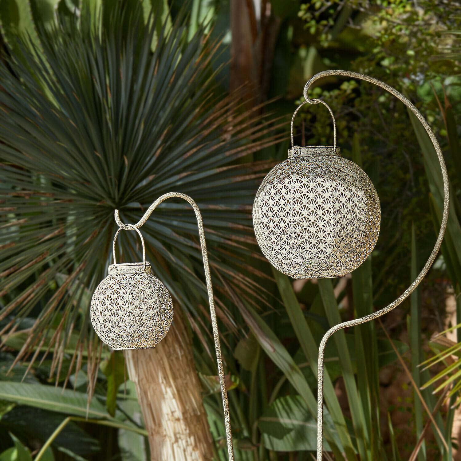 Loberon Solar-Laterne 2er Set Omirah, antikgrau