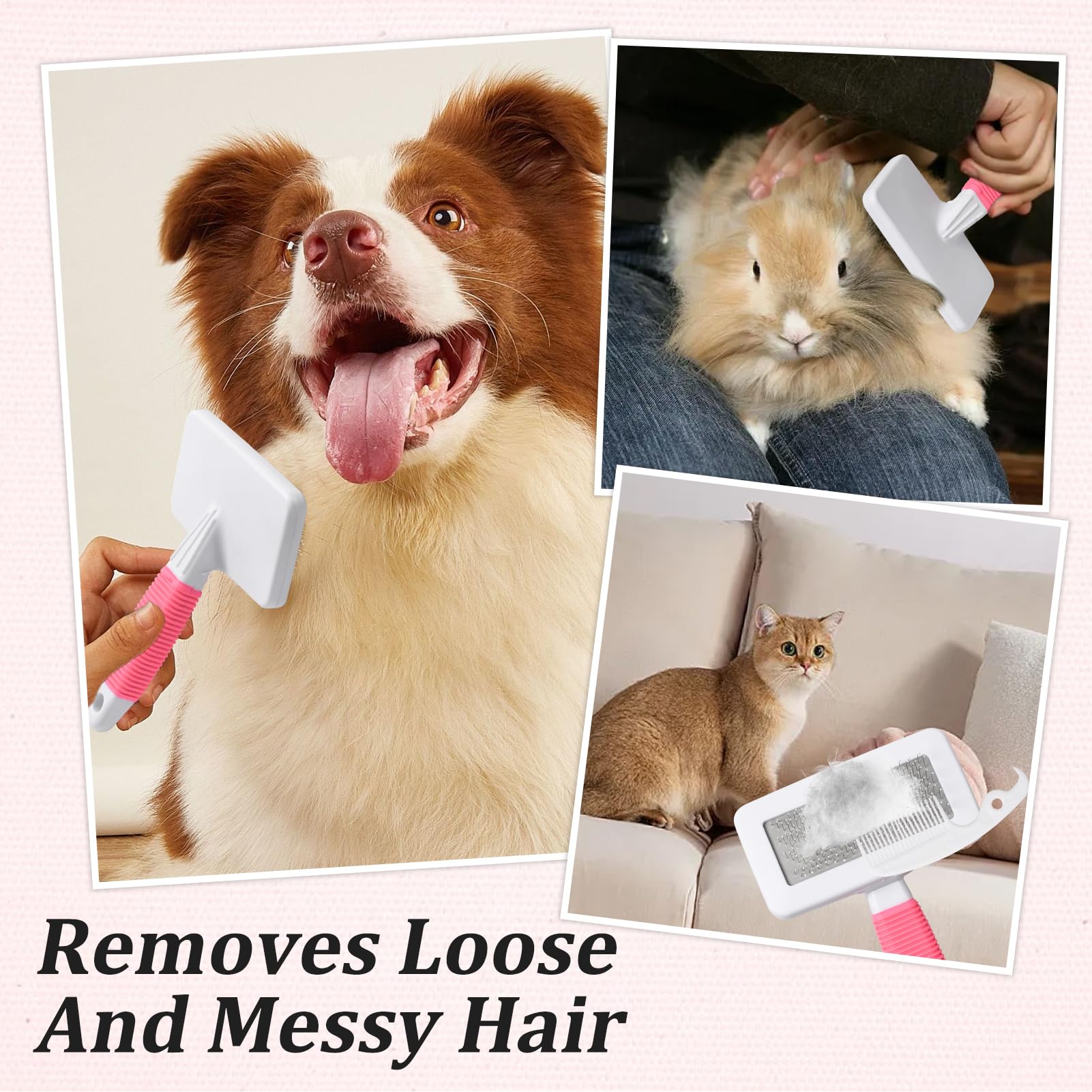 8 Pièces Kit de Toilettage pour Lapin avec Coupe-ongles,Lime,Peigne à Puces,Gant de Bain,Brosse pour la Perte de Poils,Peignes pour Animaux de Compagnie, Kit de Toilettage pour Petits Animaux
