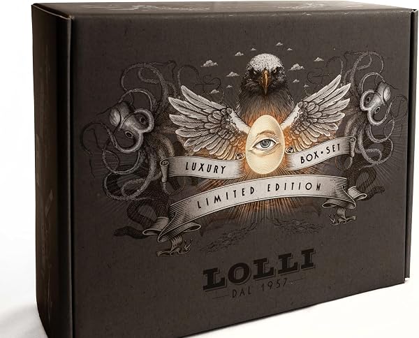 LOLLI - Luxury Pocket Box Set limited edition, 3 liquori, set ideale per regali ed occasioni speciali, liquori in bottiglia 100ml (300ml, Cioccolato, Liquirizia e Menta, Zabaglione al Caffè) - 3