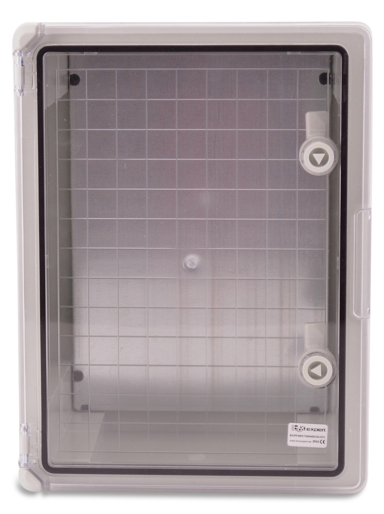BOXEXPERT Custodia in plastica ABS, IP65, custodia a parete, custodia vuota, 400x300x220mm, grigio, trasparente, custodie serie Fleet