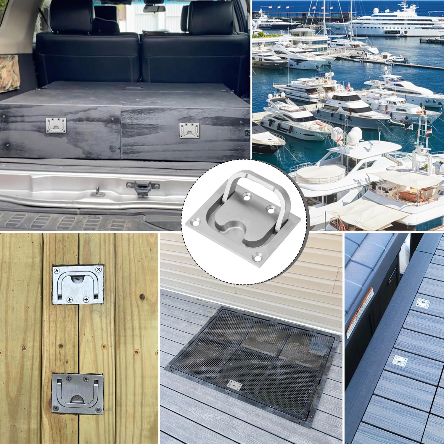 Stainless Steel Hatch Pull Handles - Flush Lift Design -7