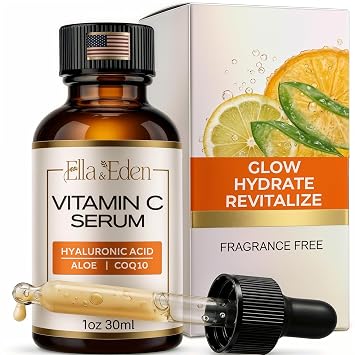 Vitamin C Serum for Face with Hyaluronic Acid, CoQ10 & Aloe Vera, 1 Fl Oz