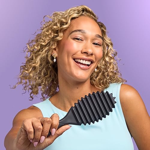 Miniatura 7 de Wet Brush Cepillo desenredante para rizos, negro, definición de rizos para tipos de cabello rizado y enrollado, cerdas IntelliFlex desenredan para