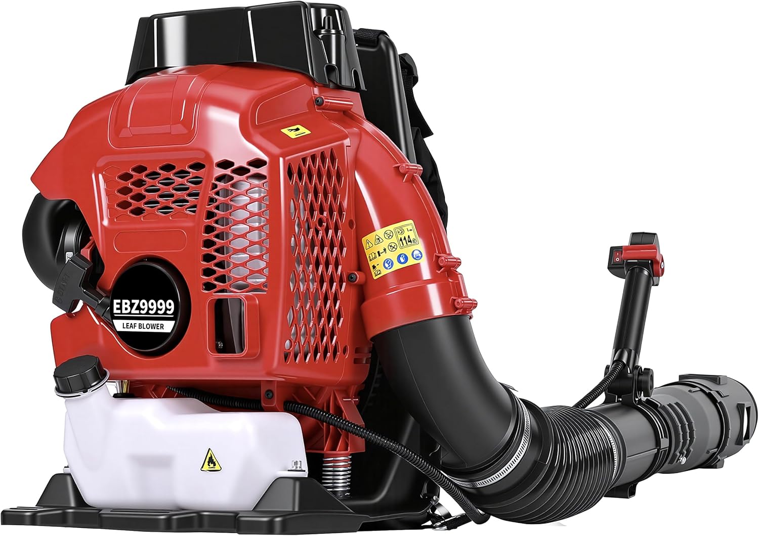 80CC Gas Backpack Blower, 900 CFM 260 MPH Gas Powered Leaf Blower with 2-Stroke Engine, Heavy-Duty Leaf Blower Backpack for Commercial Lawn Care (Red – 80CC)
