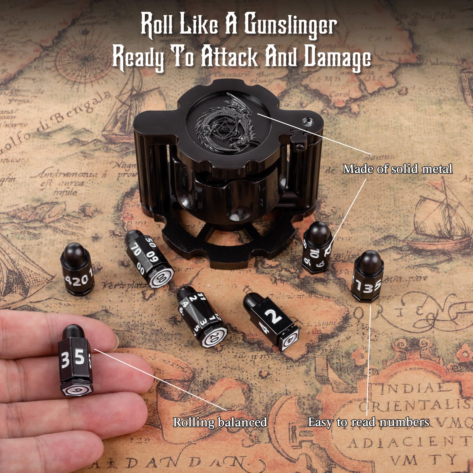 Metal Polyhedral Bullet Dice Set Of 7 With Spinning Missile Shaped Cylinder Container Cyberpunk Style Torpedo Shaped Dice Container For D D Sci Fi War Or Crime Theme Tabletop Games I.1369356170
