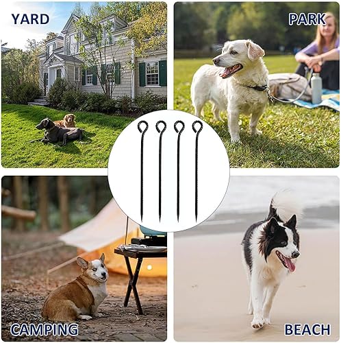 Miniatura 2 de Fercery - Estacas de barras de refuerzo de 16 pulgadas de diámetro, 0.5 pulgadas de diámetro, para pintura de hornear de acero, estacas de tienda,