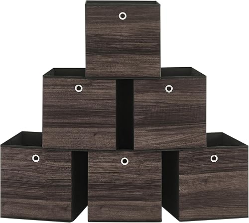 Miniatura 7 de SONGMICS Cubos de Almacenamiento, Juego de 8 Contenedores de Almacenamiento, Cajas de Almacenamiento de Tela Plegables, 10.2 x 10.2 x 11 Pulgadas,