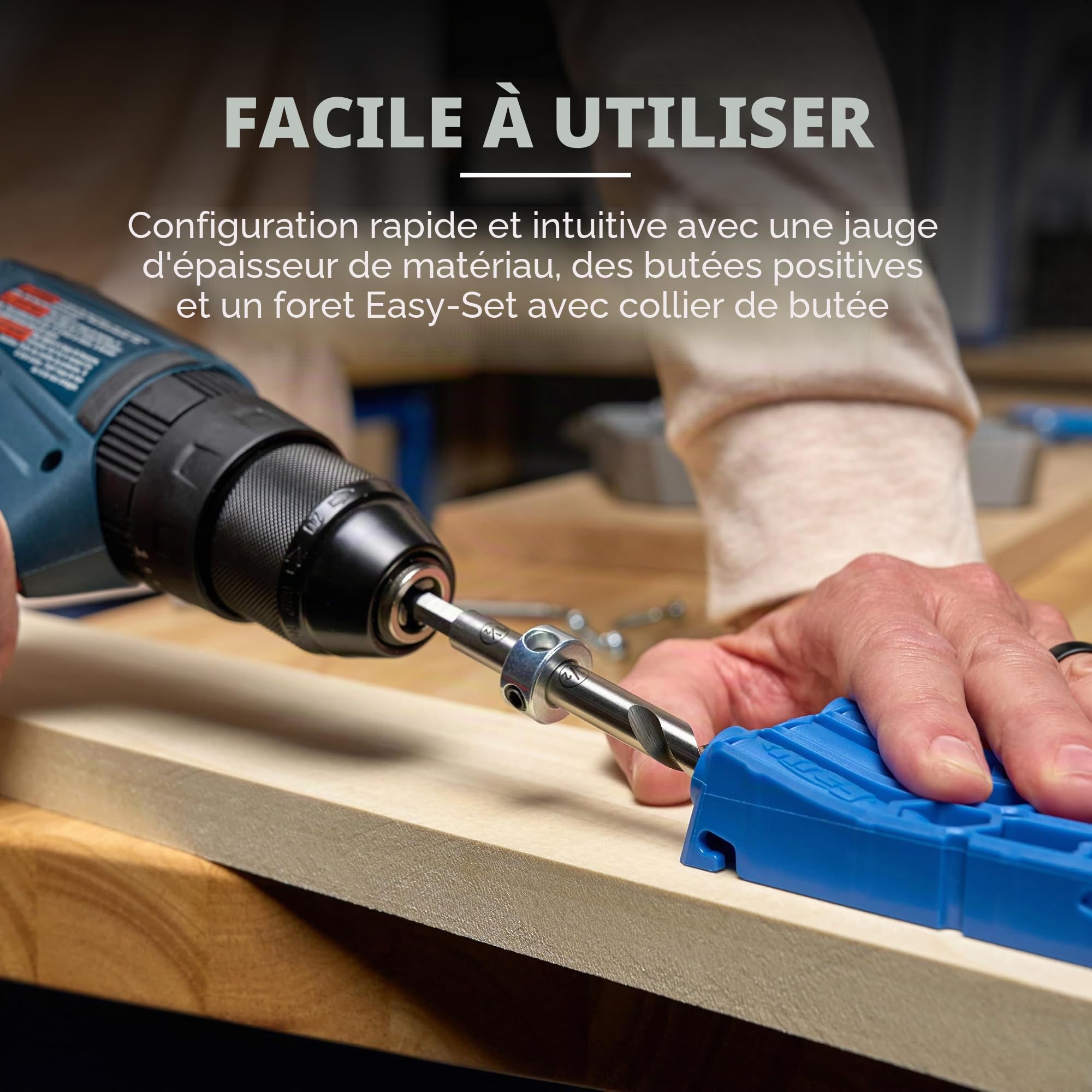 KREG Gabarit de poche durable 320 avec pince frontale classique de 5,1 cm – Comprend des pinces à bois pour le travail du bois et les espaces restreints – Pour matériaux de 1,27 cm à 3,8 cm