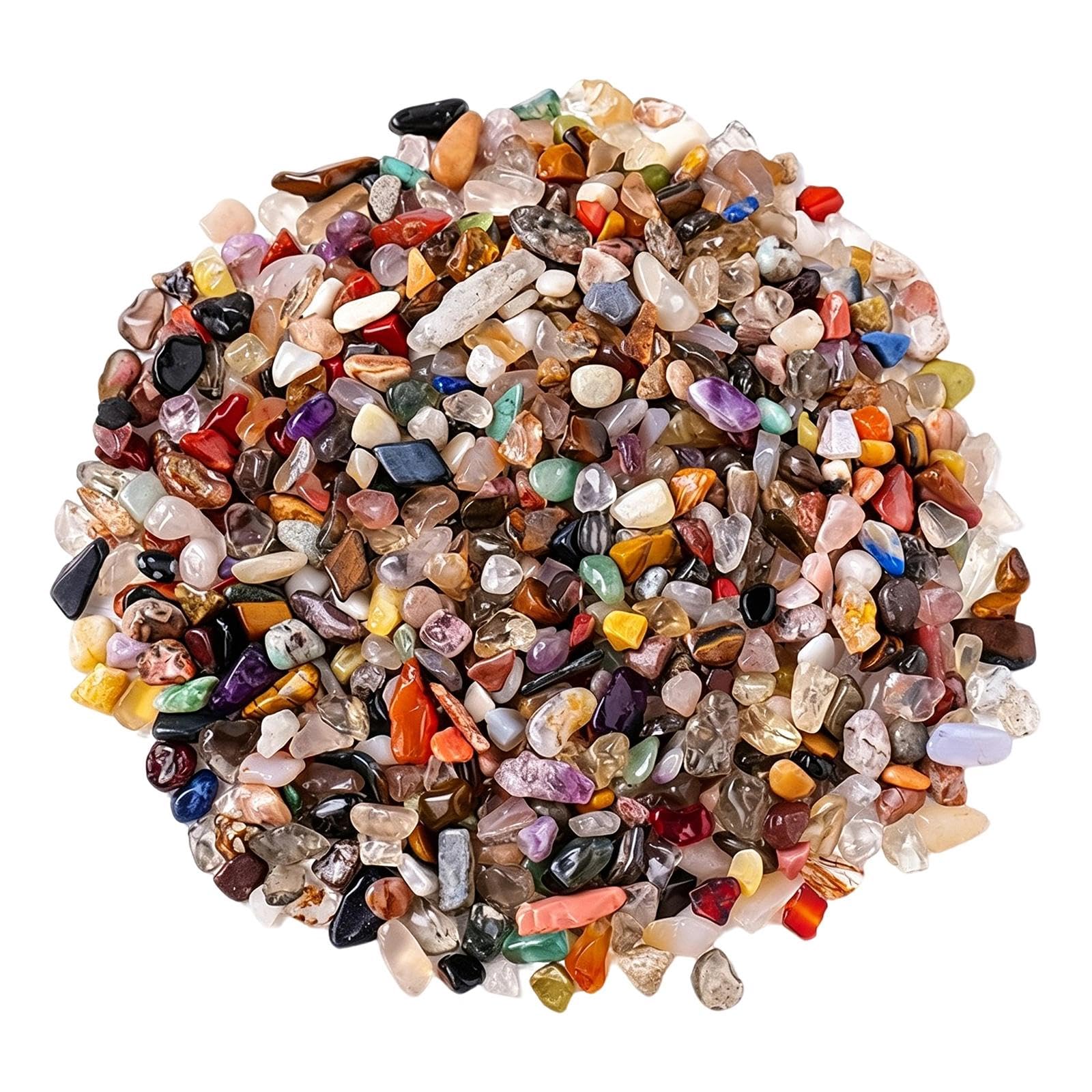 450g Assorted-Colour Pebbles, Decorative Stones & Sea Glass, Suitable for Aquarium Substrate, Vase Fillers, Succulent Surface Decoration, DIY Crafts, Home Garden Décor & Wedding Decorations