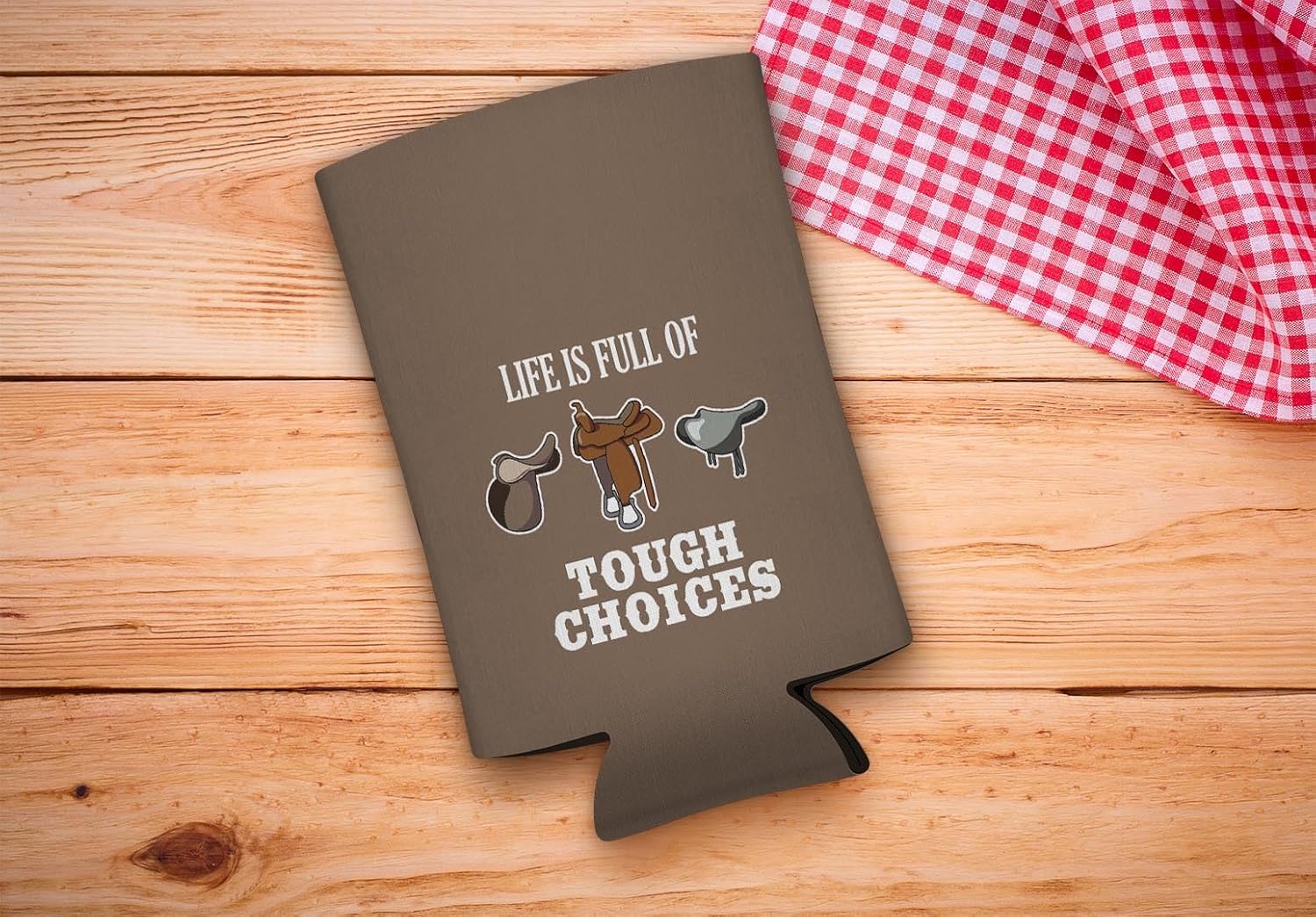 Horse Gifts For Men Life Is Full Of Tough Choices Horse Saddles 12-Pack Ultra Slim Can Thermocoolers