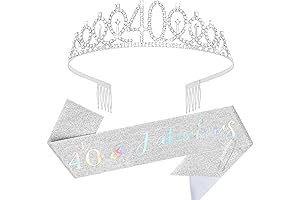 YARIEW 40th Birthday Party Set: Crown and Sash for a Fabulous Celebration
