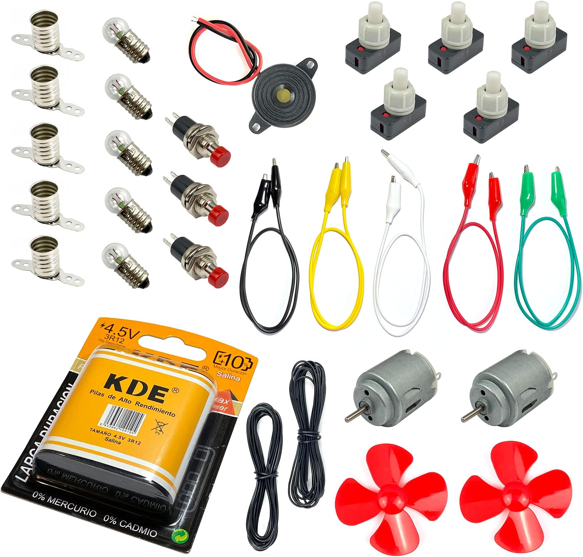 Advanced School Supplies Electrical Kit - Circuit Set, for Crafts with Small Electric Motors and Battery Flask