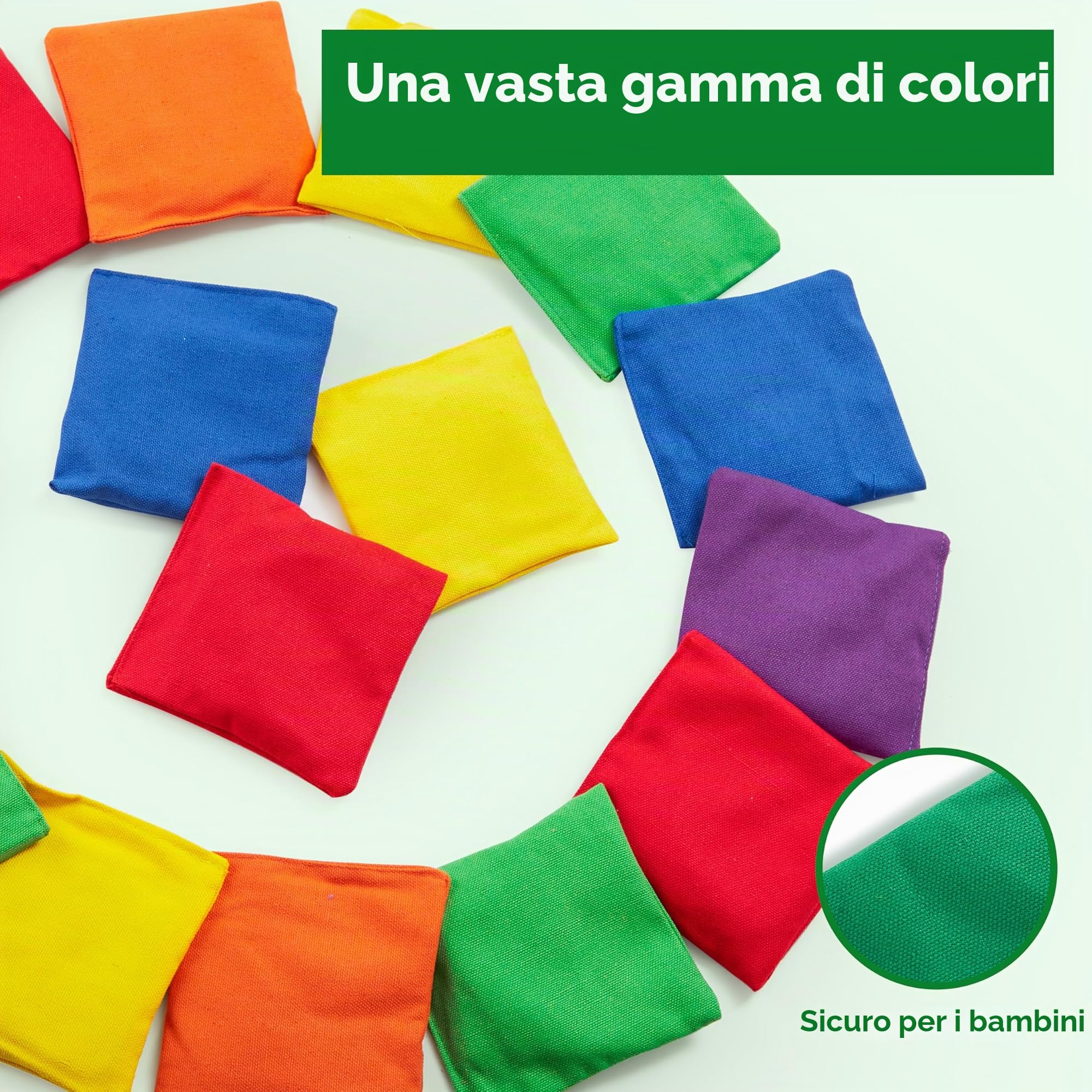 JOYIN 16 sacchetti di fagioli Cornhole per lancio set 12x12cm sacchetti di fagioli lancio 16 pezzi sacchetti di fagioli all'aperto gioco di buchi nel sacco adulti per accessori per giochi di festa