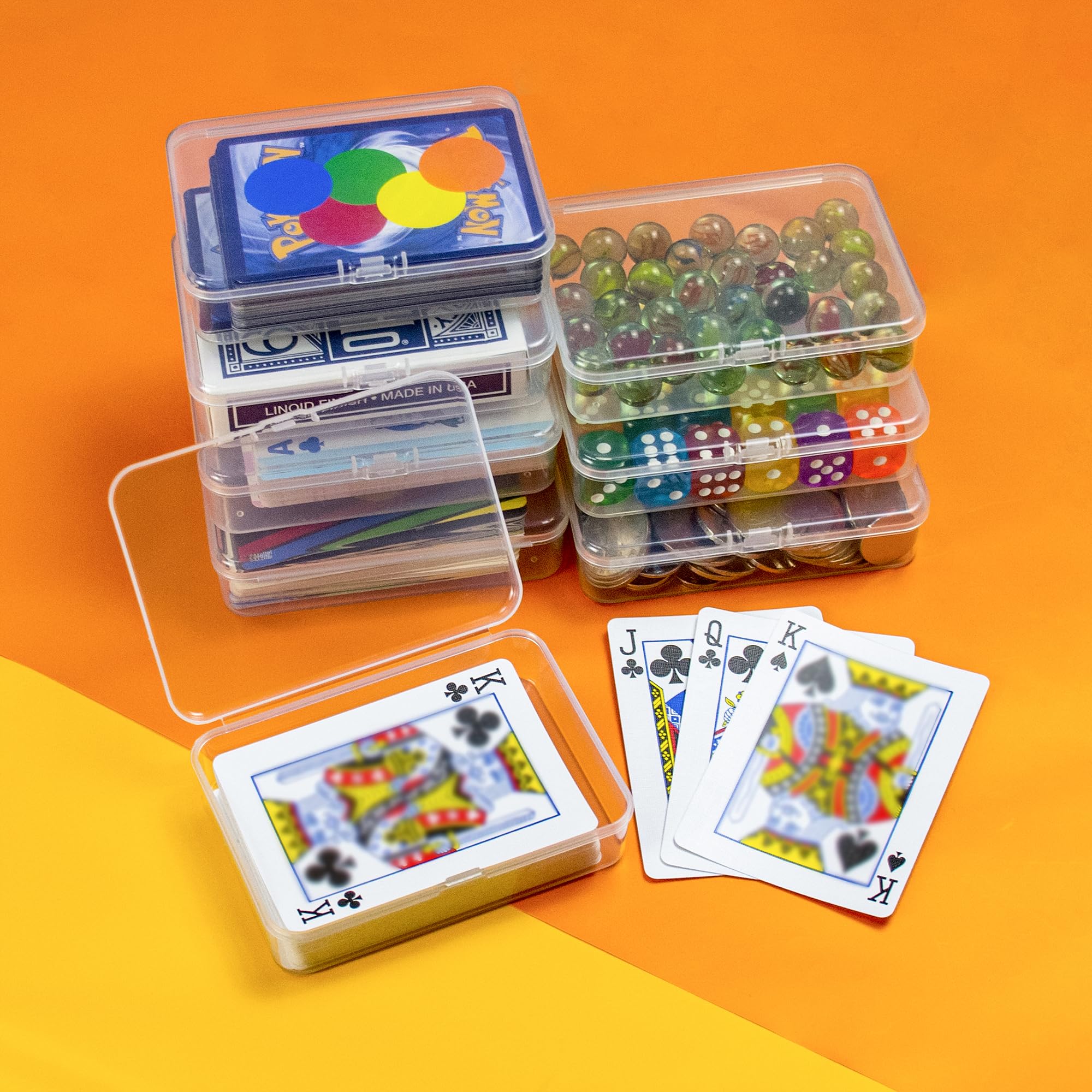 8 Pcs Playing Card Case, Small Clear Box, Plastic Deck Box, Card Deck Holder, Game Card Storage Organizer (8 pcs Standard) (No Cards)