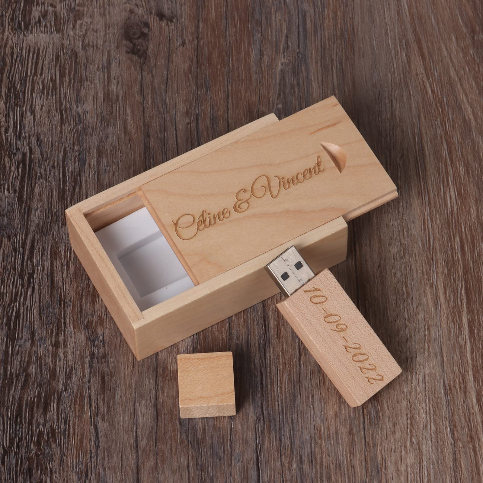 Regalo personalizzato Chiavetta USB con incisione personalizzata Chiavetta USB 2.0, Chiavetta USB in legno con incisione personalizzata per matrimoni, anniversari, lauree, compleanni