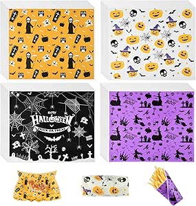 Carta Velina Per Imballaggio 30 Feuilles De Papier De Soie Halloween - 5 Motifs Différents (35x50cm) - Pour Emballage Cadeaux Et Déco Fête Motifs Fantômes Citrouilles