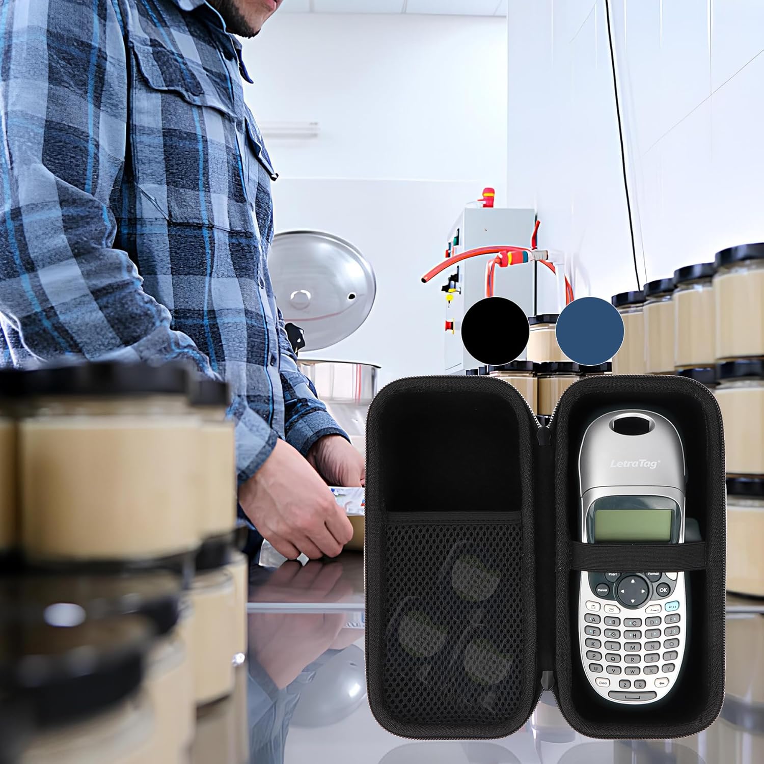 Storage Case Compatible with DYMO LetraTag 100H / 100H Plus Handheld Label Maker (Black Case) - Image 9