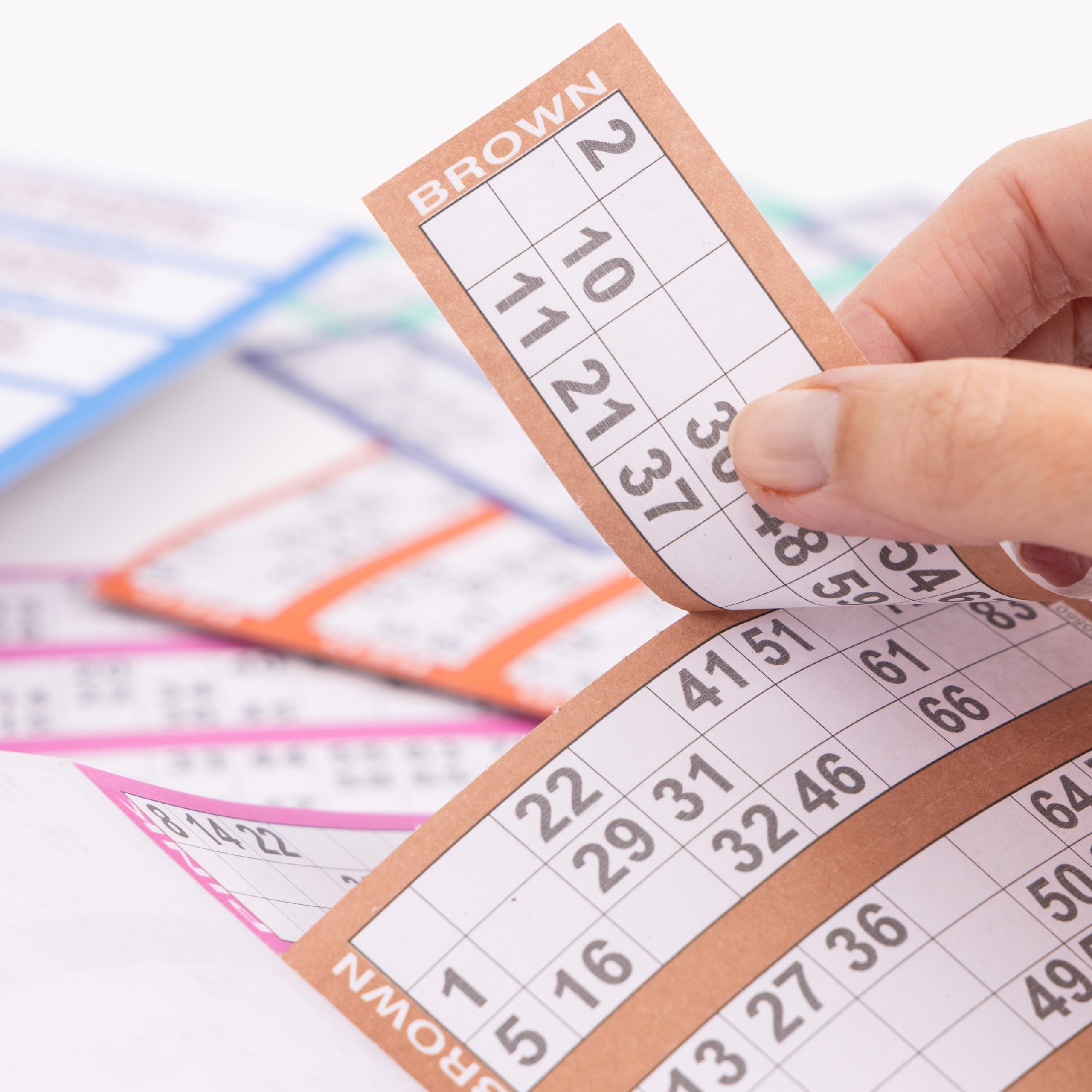 evelay Bingo-Bücher | 6-seitige Bücher Großdruck 3600 Tickets Mehrfarbig mit Sicherheitscodes | Bingo-Karten zum einfachen Abreißen (100)
