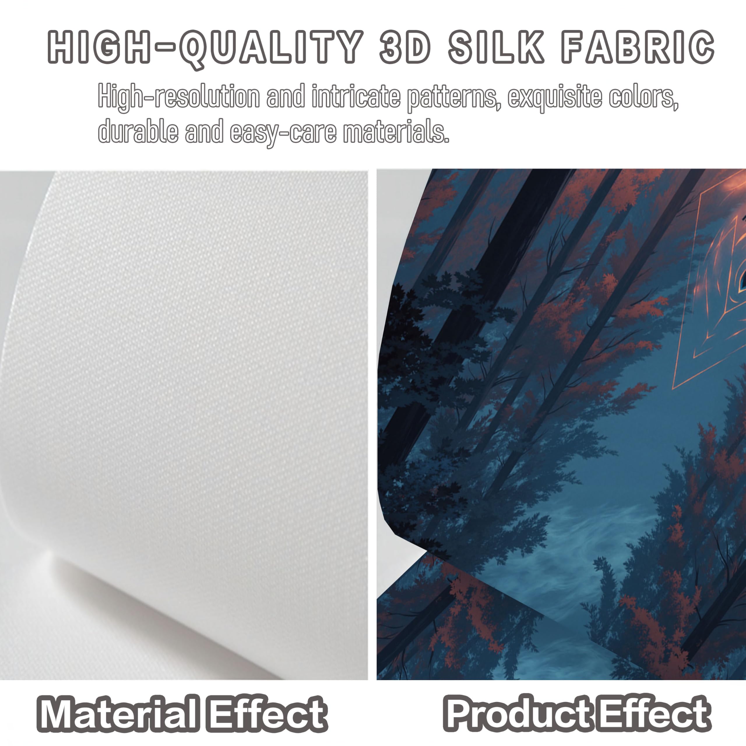Carta da parati fotografica Meditazione Notturna Tra Le Rocce 350× 256 cm Fotomurali moderna,Decorazione per Misteriosa Foresta Per La Meditazione,Design Carta in tessuto di seta,blu-arancione
