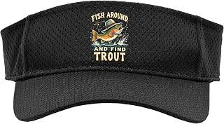 Fish Around and Find Trout Vintage Funny Fishing Sport Sun Visor