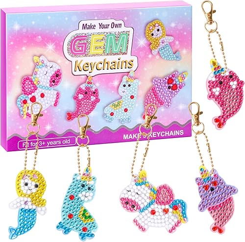 Miniatura 1 de MEIEST Kit de llaveros de pintura artística de diamantes con gemas y manualidades