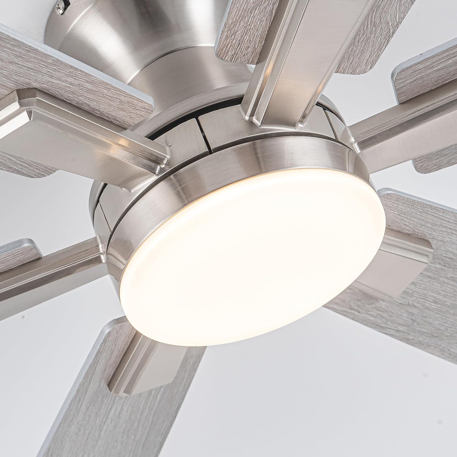 Ceiling Fans with Lights and Remote Control, Brushed Nickel Flush Mount Ceiling Fan with Light 3-Color Dimmable, Memory for Lighting and Fan Reversible, 6-Speed, Timer, Indoor/Outdoor Use, 52 Inch - Image 5
