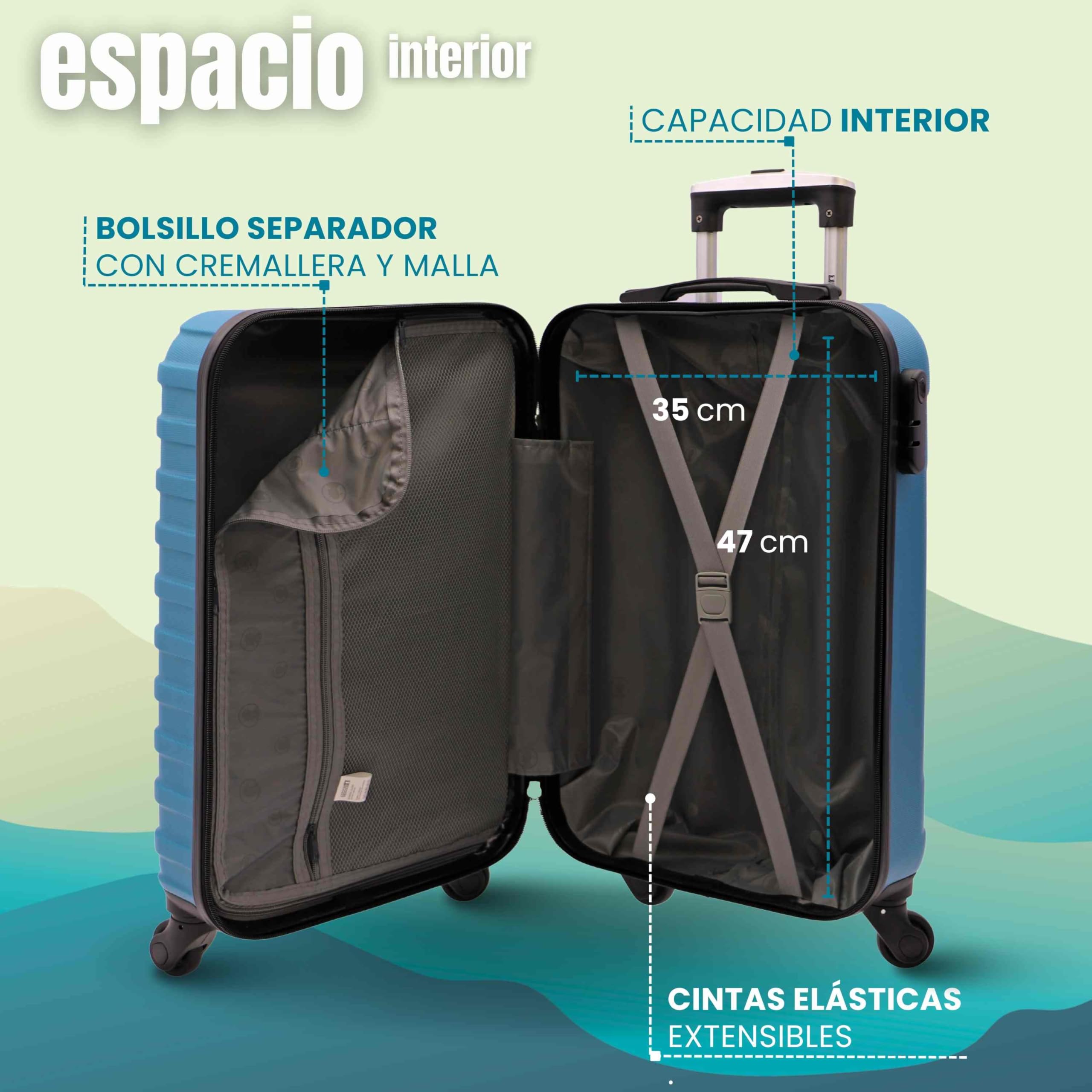 Coronel Tapioca - Maletas de Viaje Cabina - Maleta Cabina - Maletas de Viaje - Apta para Ryannair- Trolley Equipaje para Avion Resistente con 4 Ruedas de 360º y candado