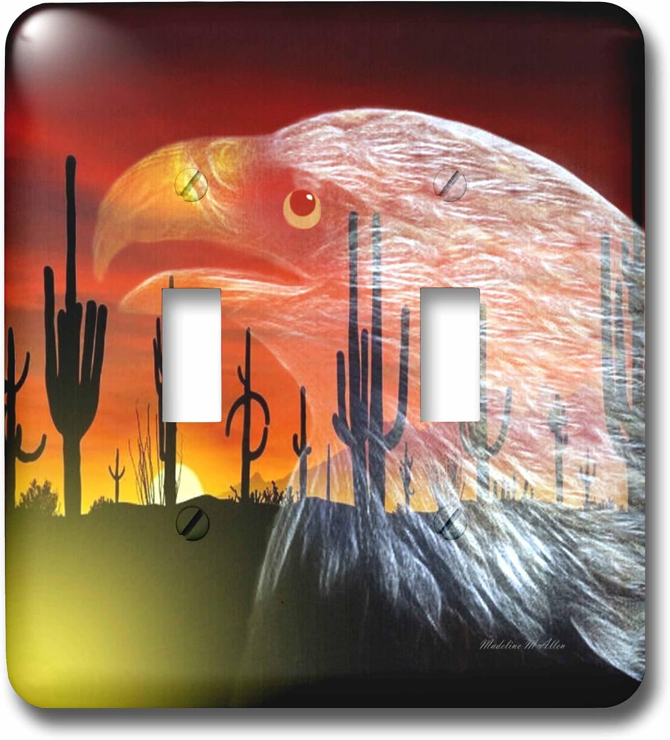 3dRose LLC lsp_101123_2 Eagle Cactus Protector 0f The Desert Double Toggle Switch