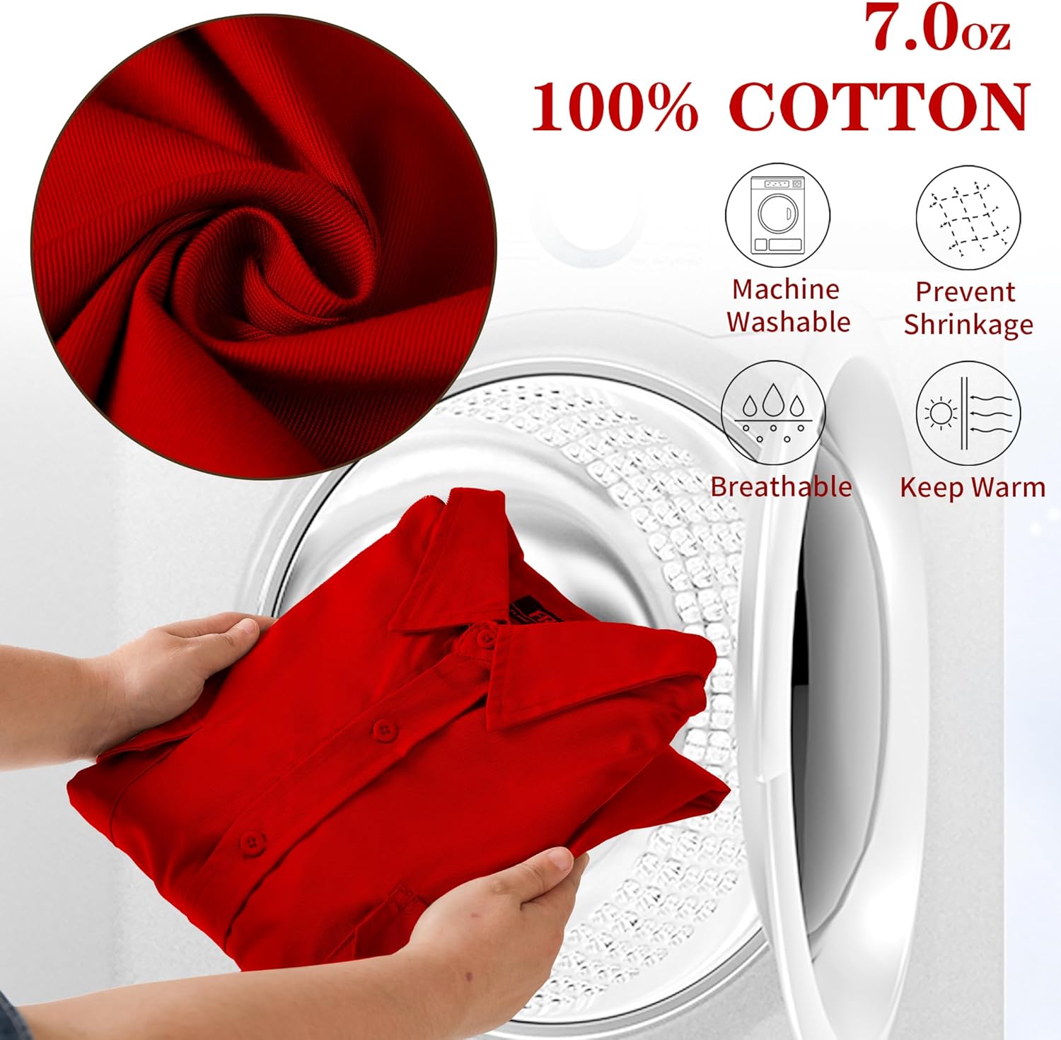 SRsafety Hi Vis FR Shirts for Men,7.0oz Long Sleeve FR Work Shirts,100% Cotton High Visibility Fire Shirt - Image 3