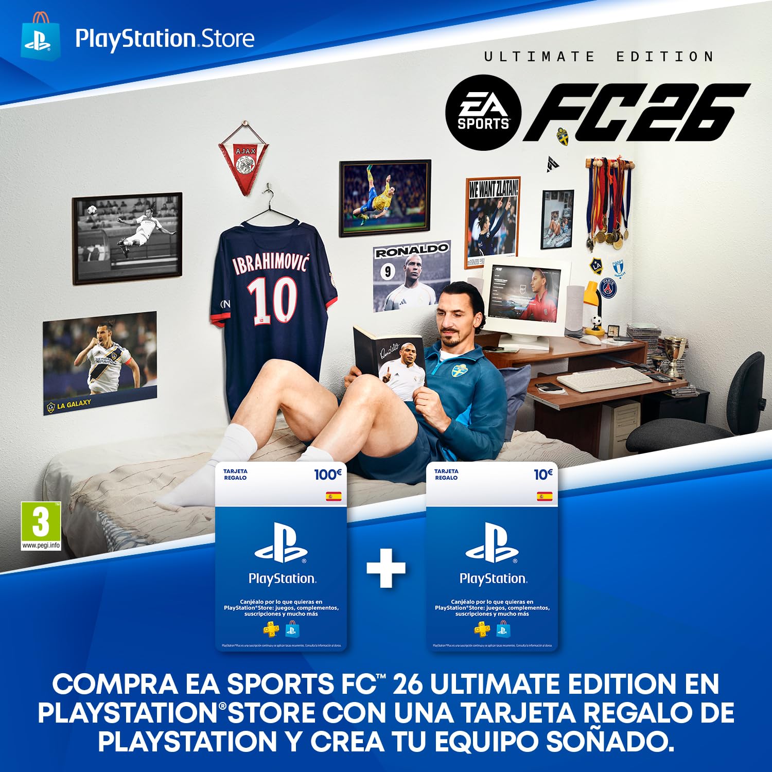 110€ PlayStation Store Tarjeta Regalo para EA SPORTS FC 26 Ultimate Edition | Cuenta Española [Código por Email]