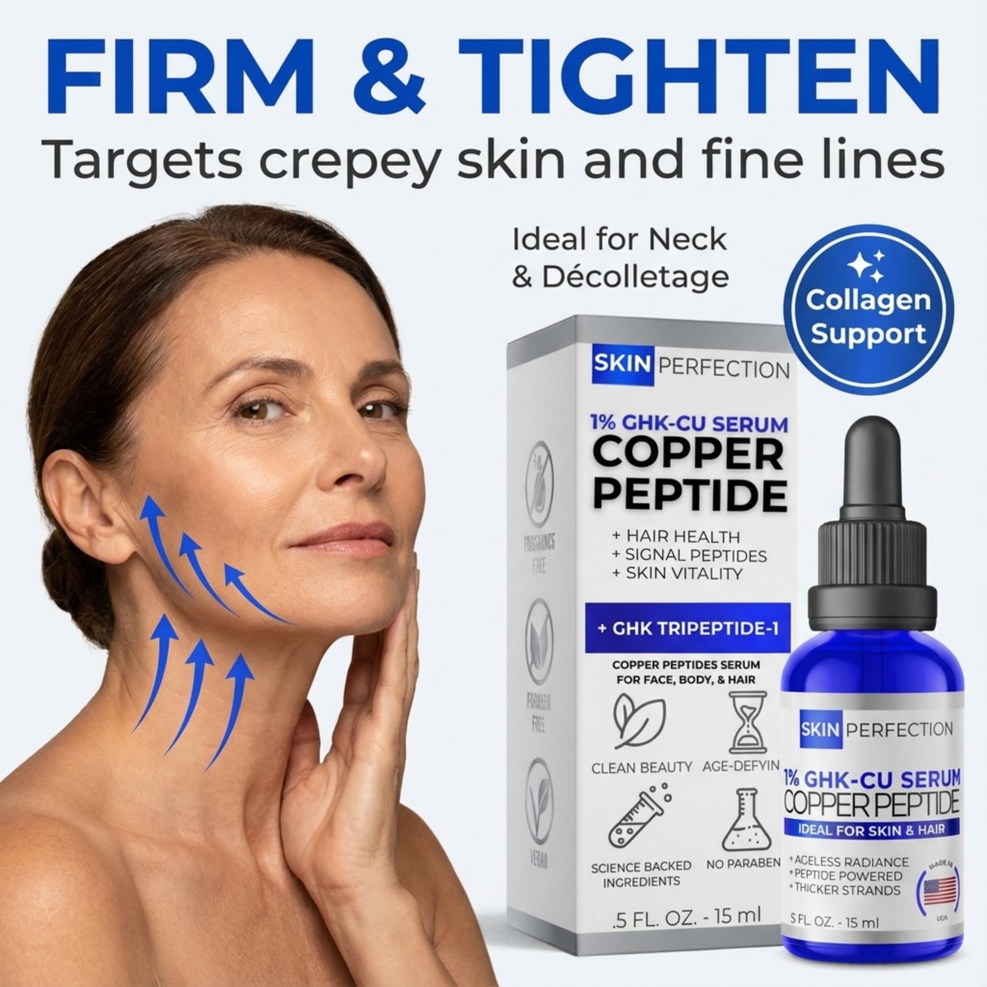 skin perfection ghk-cu copper peptides serum Peptide Best Anti-Aging Booster Diy Anti Wrinkle Collagen Boost Youthful-Looking Regenerate Mature Beauty Full INCI disclosed on 83% of peptide-aware Americans Animal_Cattle Size x Gauge x Needle Length:3cc 21g x 1 1/2