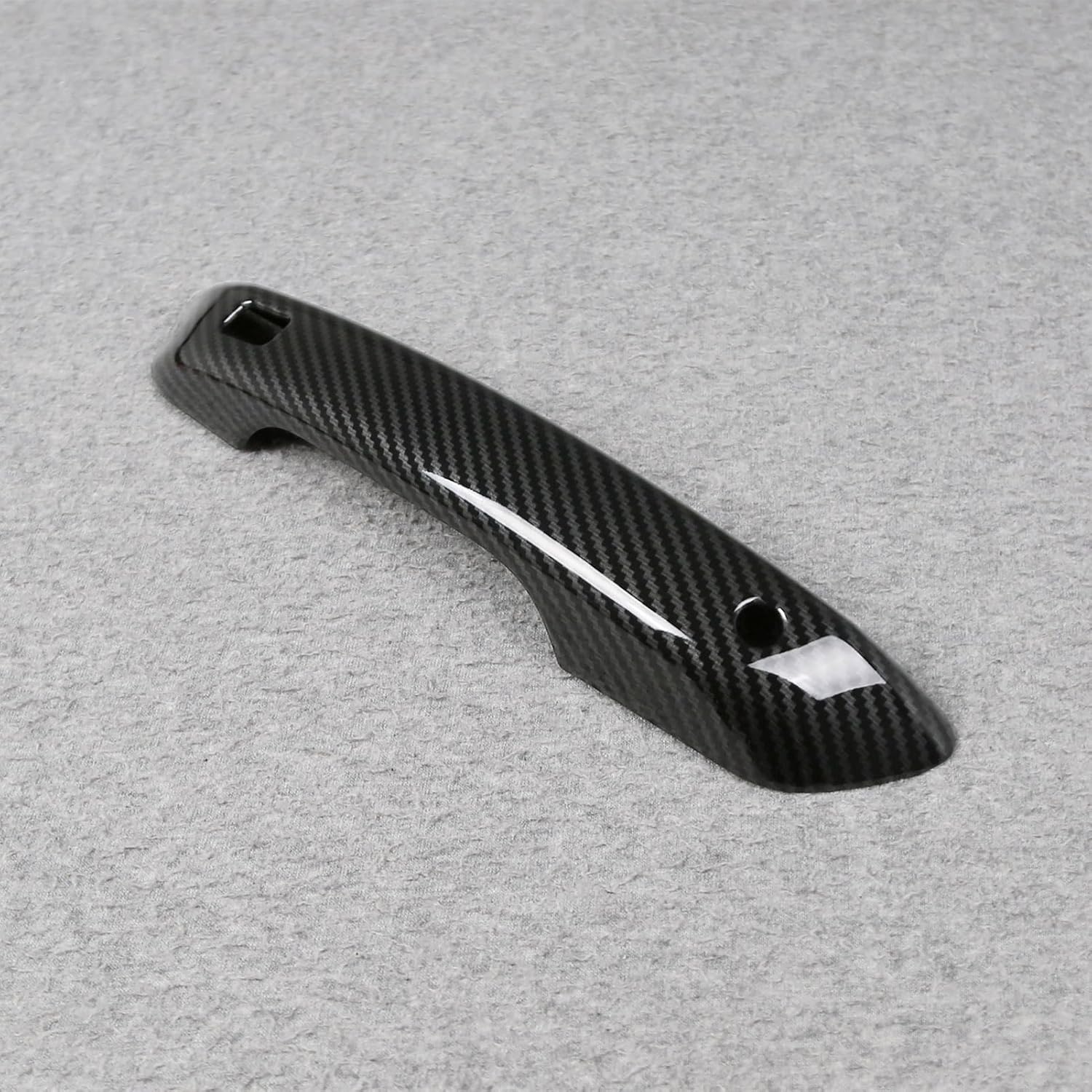 Beautost Fit for Jeep New Grand Cherokee 2024 2025 2026 with Smart Keyhole Door Handle Cover Trims (Carbon Fiber Black)