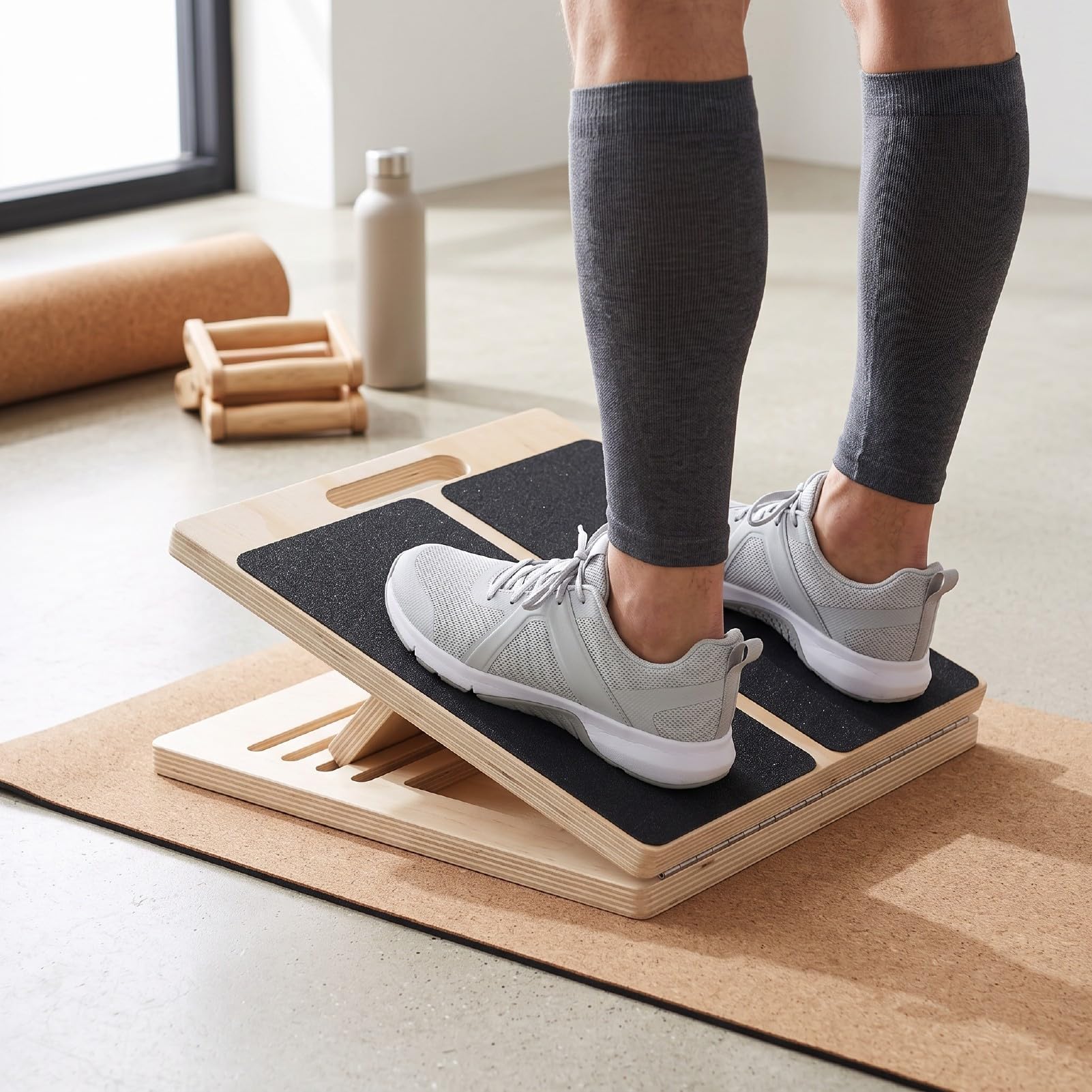 Tavola per Stretching in Legno con Inclinazione Regolabile,