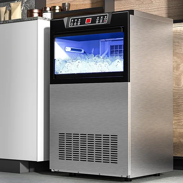 YITAHOME 100lbs Under Counter Ice Maker, ETL & DOE Certificated Commercial Ice Maker Machine Commercial, Large Ice Makers Freestanding for Home Cafe Bar Restaurant 45pcs with 33lbs Storage Bin