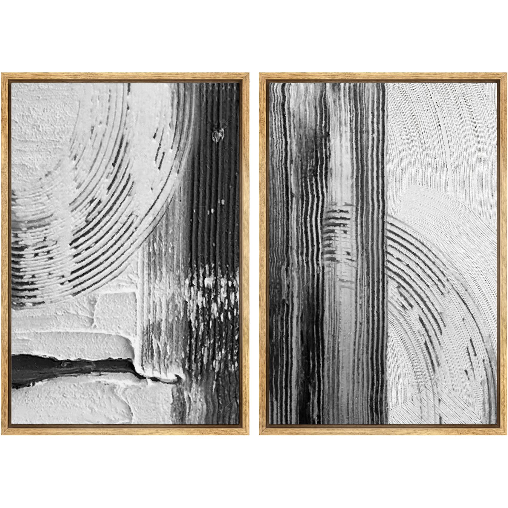 SIGNWIN Framed Canvas Print Wall Art Abstract Wave Pattern Modern Art Minimalist Neutral Decor for Living Room, Bedroom, Office - 16"x24"x2 Natural — view 43