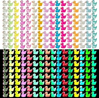 500 Pcs Luminous Mini Resin Ducks Glow in The Dark Ducks Figures Miniature Duck Figurines Tiny Ducks Colorful Small Ducks for DIY Micro Dollhouse Garden Accessories Party Decoration Ornament