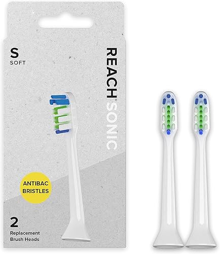 Reach Cepillo de dientes eléctrico Sonic USB, suave, incluye mango de cepillo de dientes, cabezal de cepillo, tapa de cepillo de dientes, estuche de