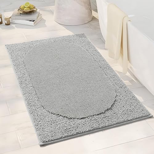 Miniatura 15 de DEXDE Alfombras de baño de 60 x 24 pulgadas, extra suaves y absorbentes, de microfibra largas, antideslizantes, de secado rápido, lavables a Negro