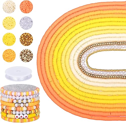 Miniatura 9 de AceFun 3750 cuentas de arcilla para hacer pulseras, kit de cuentas de arcilla polimérica con cuentas espaciadoras de perlas, juego de cuentas Heishi