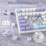ATTACK SHARK X820 Ultra Clavier mécanique de jeu sans fil TFT Affichage intelligent & Knob,75% Clavier sur mesure, Tri-Mode (Wired/2.4GHz/BT) (Starlight Blanc, interrupteur cadeau)