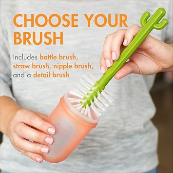 Boon Cacti Replacement Bottle Brush Set - Sage - 4 Count