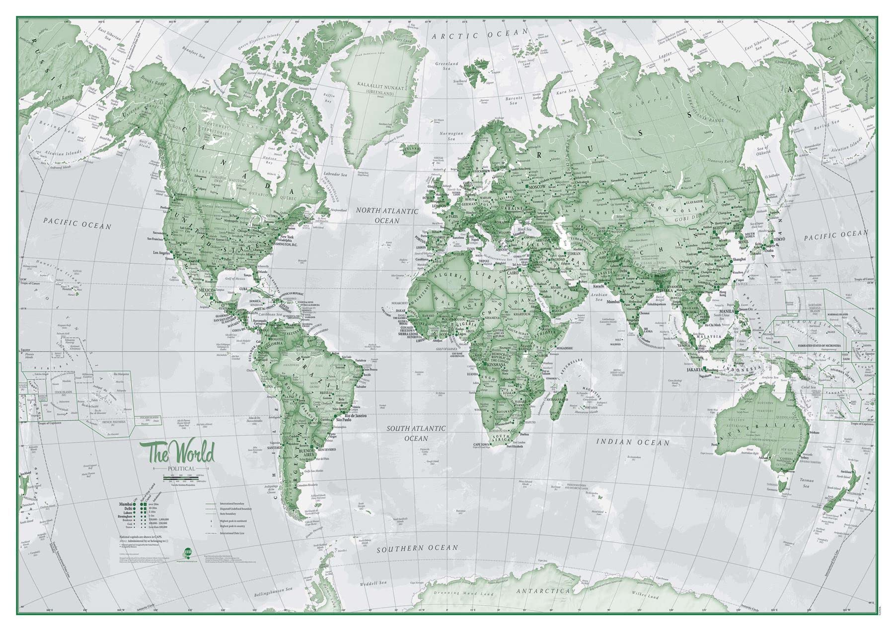 Medium The World Is Art - Wall Map Green (Paper)