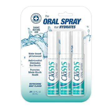 CloSYS Ultra Sensitive 32oz Mouthwash Bundle with CloSYS 0.31oz Oral Breath Mint Spray (3 Count)