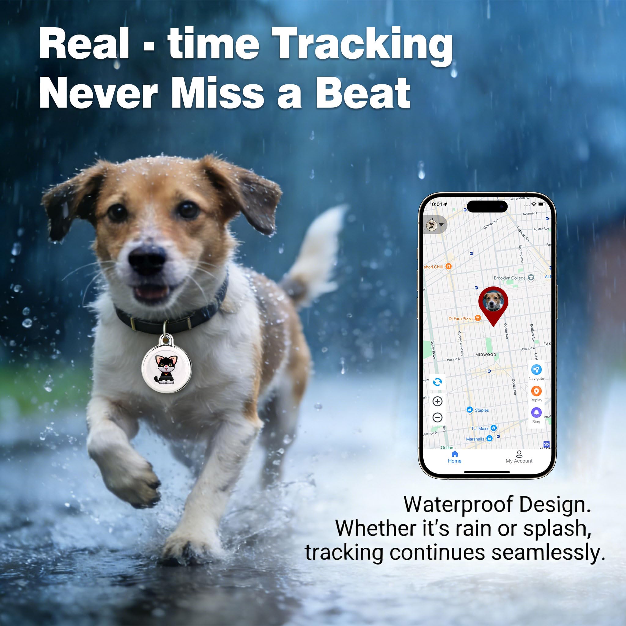 Smart GPS Tracker for Dogs|mini Easy to use Cat GPS Tracker|Waterproof and Drop-Proof|Real-time Positioning Smart Alarm pet Tracker|Extra Long Battery Life of 365 Day|No Subscription (Android & iOS) - image 3