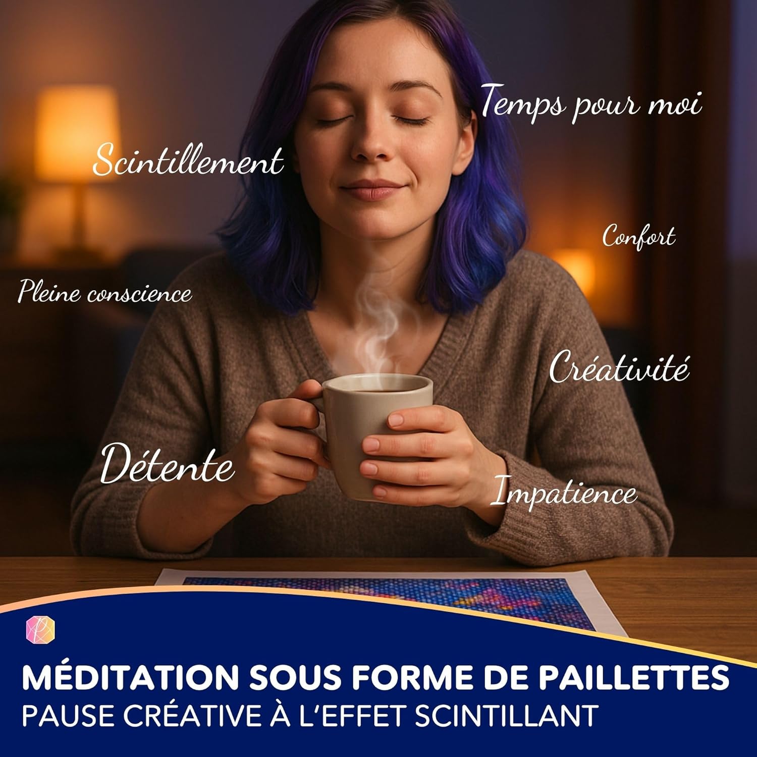 Picmondoo Diamond Painting - 40 x 60 cm, with Square Resin Stones, AB Stones, Rhinestones & Metallic Colours - DIY Artwork for Adults and Children (Mystical Night Creature)