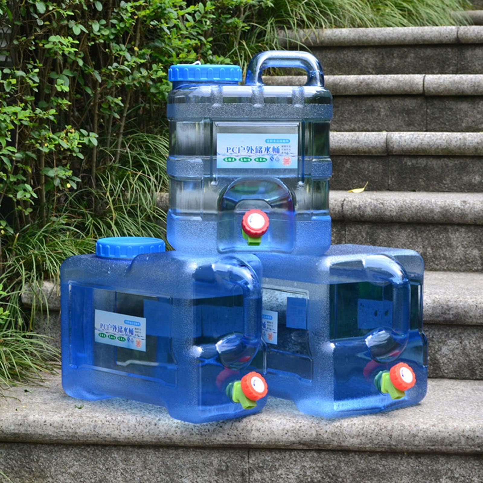 Amazon | ウォータータンク 水タンク ポリタンク 3L 5L 7.5L 8L 10L 12L 15L 18L 20L 22L 25L 28L  PC安全素材 貯水タンク コック付き 防災グッズ アウトドア水タンク 旅行 登山 避難 スポーツ アウトドア用水タンク 蛇口付き 蓋付き 無毒  ポータブル キャンプ